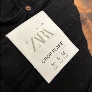 Zara Women’s  Black Crop Flare Jeans